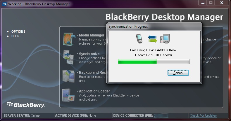 Обзор программного продукта Black Berry Desktop Software